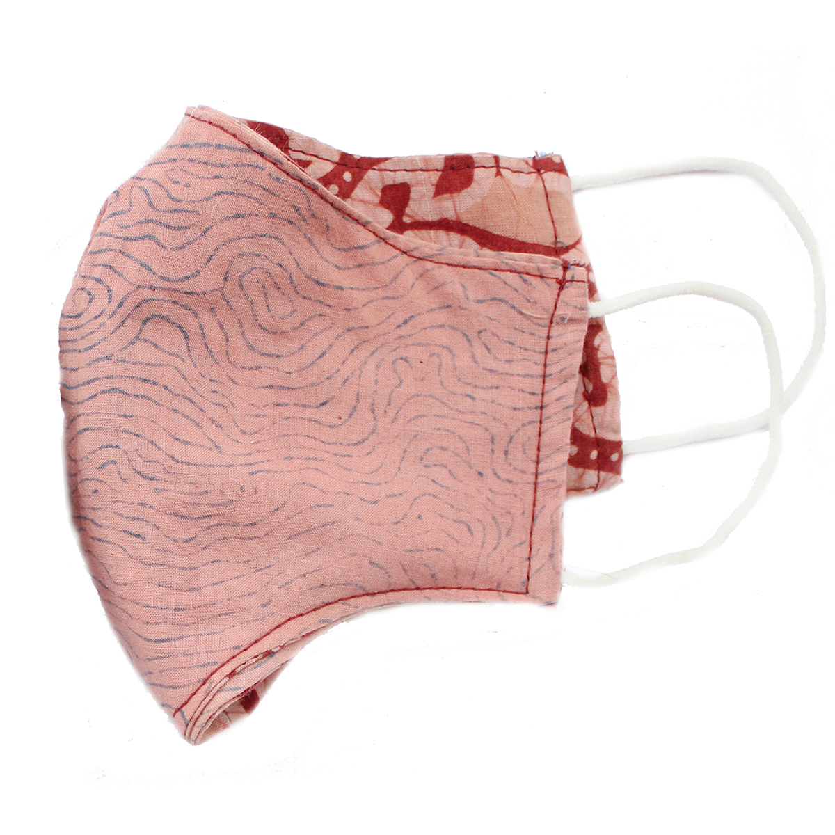 handmade double-sided face mask with filter pocket in pink for covid 19